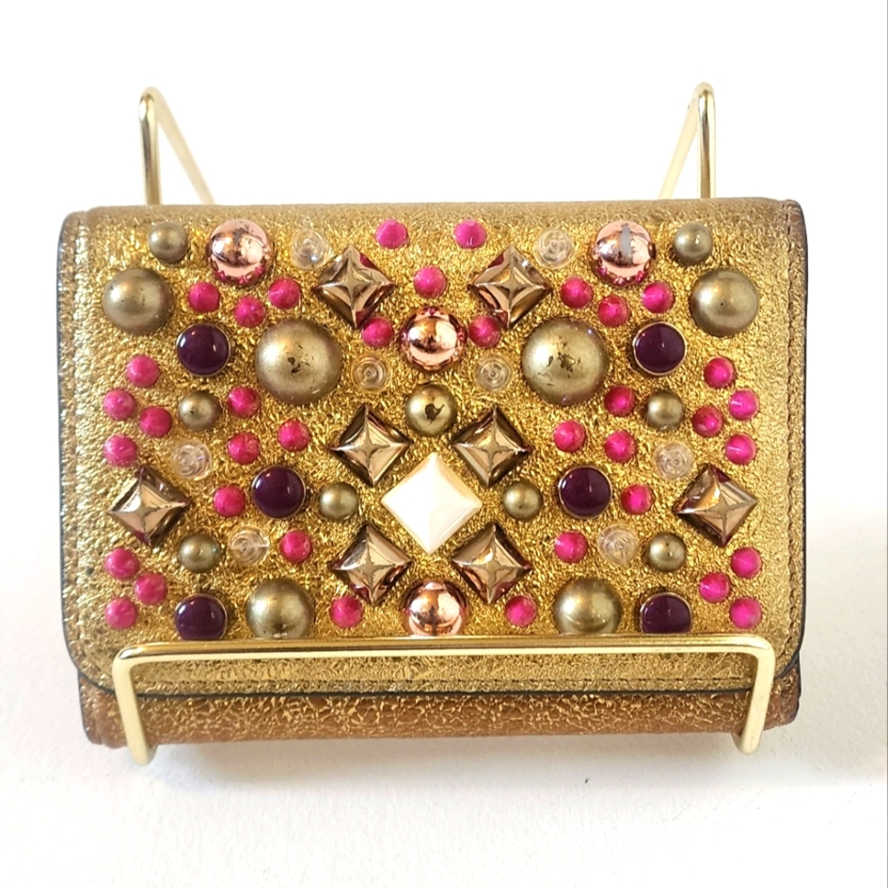 Christian Louboutin Tri-fold Compact Gold Wallet